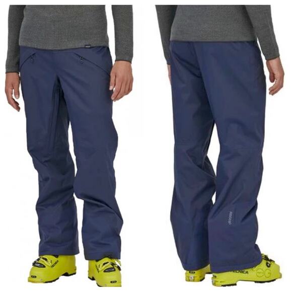 PatagoniaMen’s Navy Blue Snowshot Snow Pant H2NO Winter Recco Performance Ski
